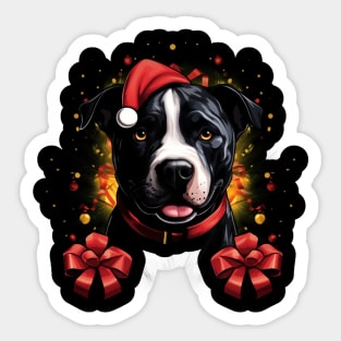 Christmas Pitbull Sticker